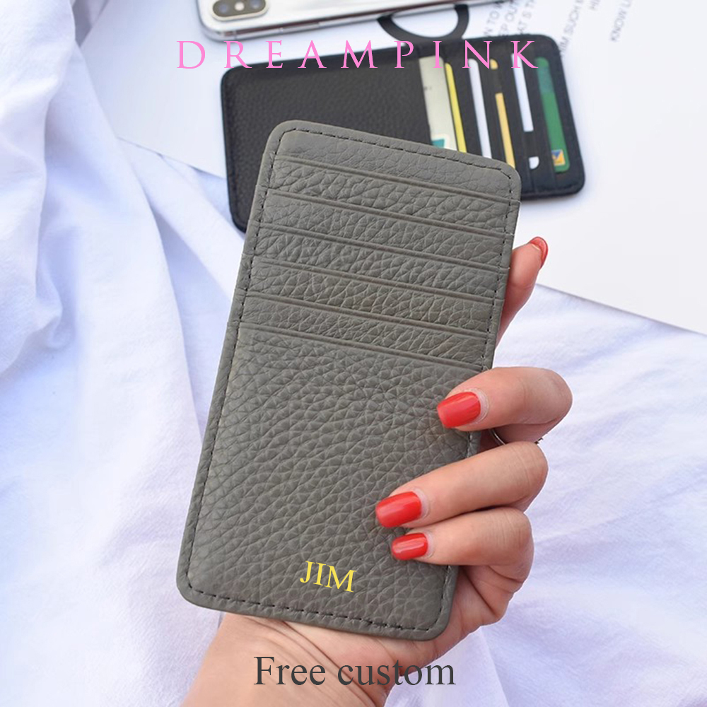 Card Top Loader - Luxus Custom Name Initialen Rindsleder Karte